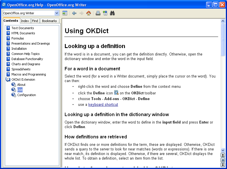 The OKDict manual